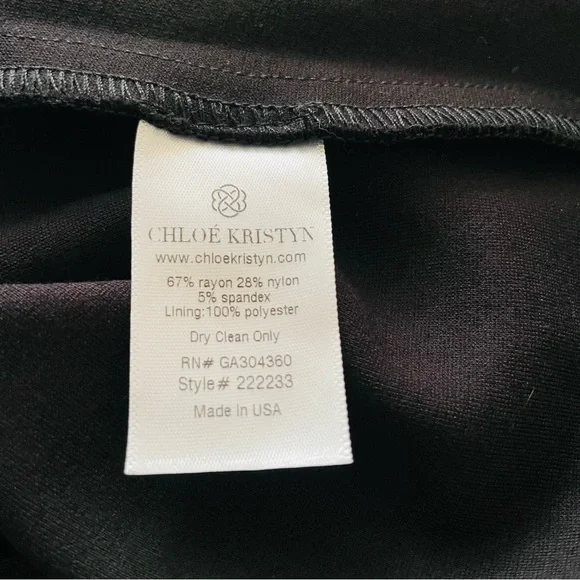 NWT Chloe Kristyn Bianca Ponte Knit Dress Long Sleeve Black Size Small - Picture 11 of 11